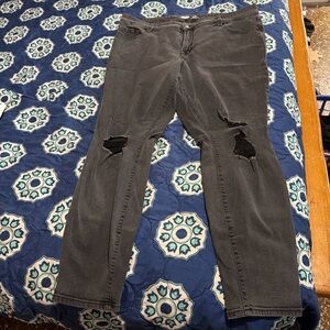 Old Navy Gray Rockstar Super Skinny Jeans